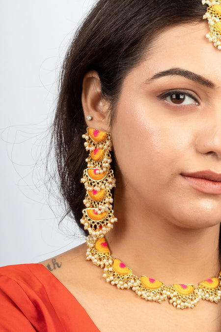 Golden Sunset Danglers - Image 1