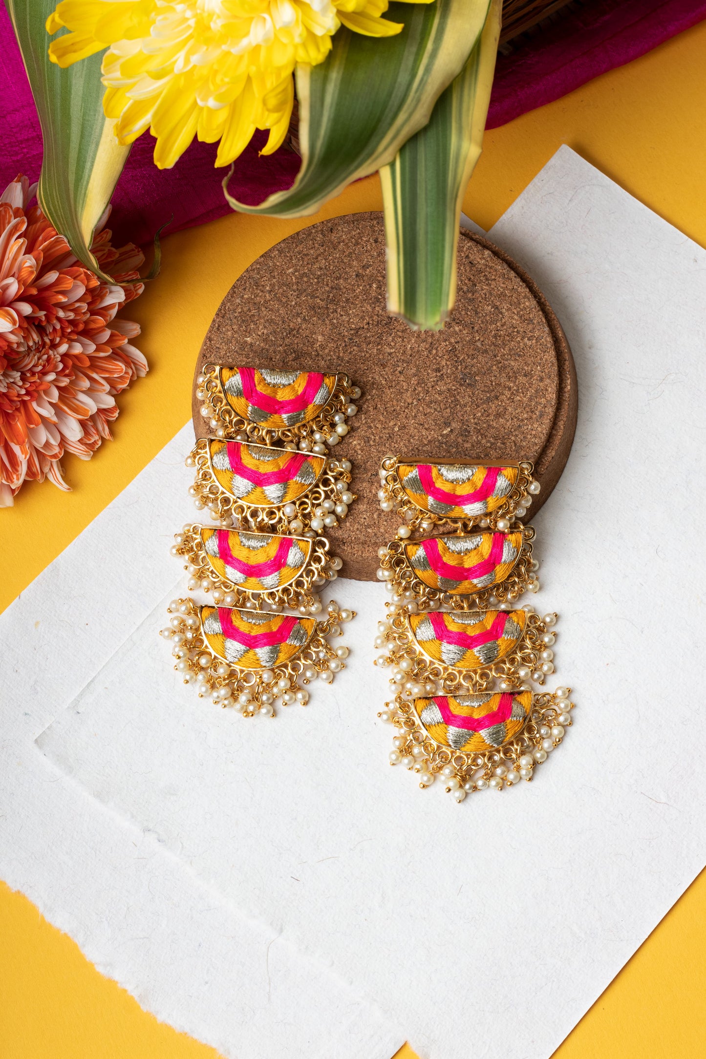 Golden Hour Petal Danglers – Earrings from Bauble Bazaar