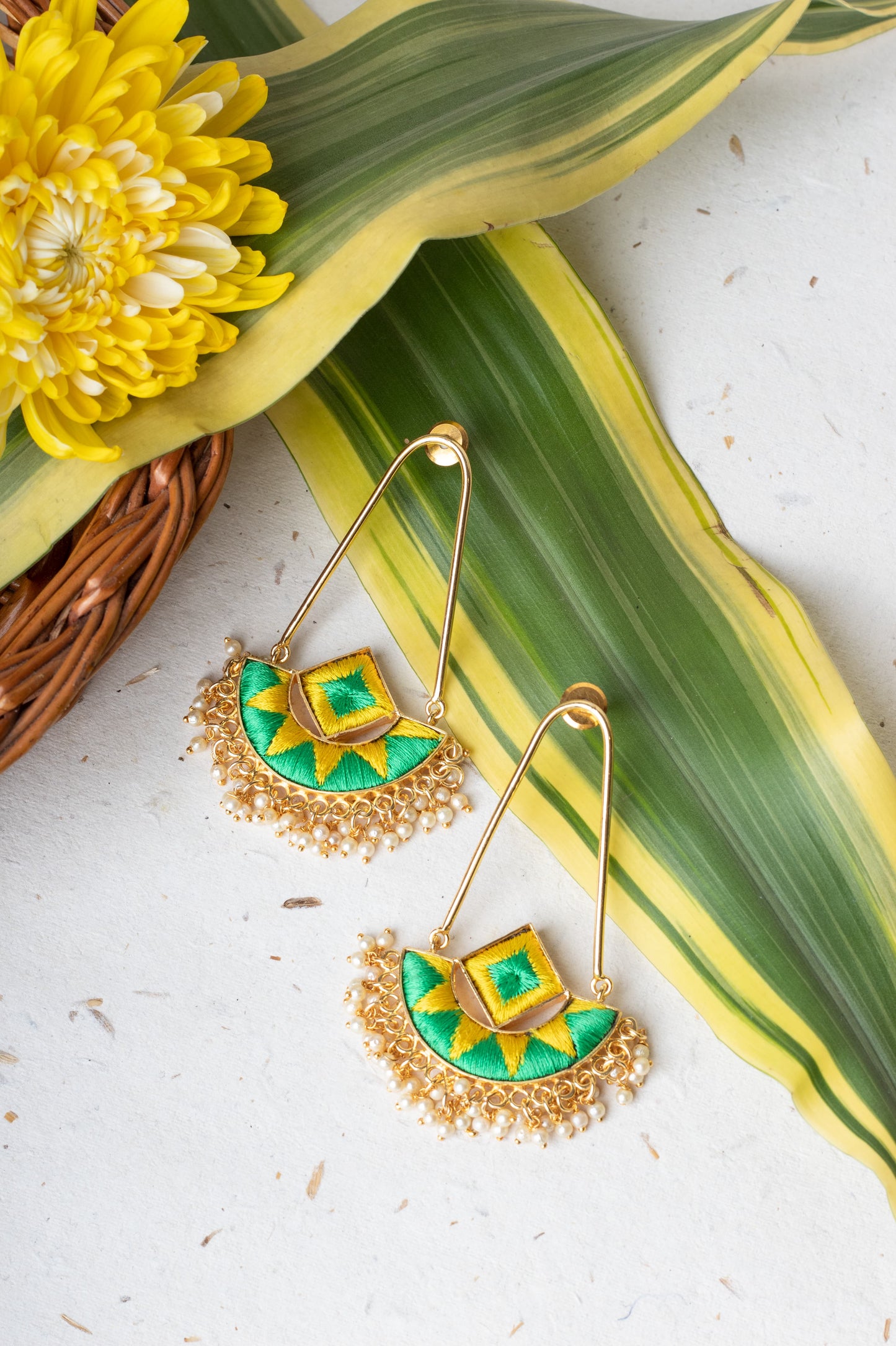 Verdant Charm Chandbaalis – Earrings from Bauble Bazaar