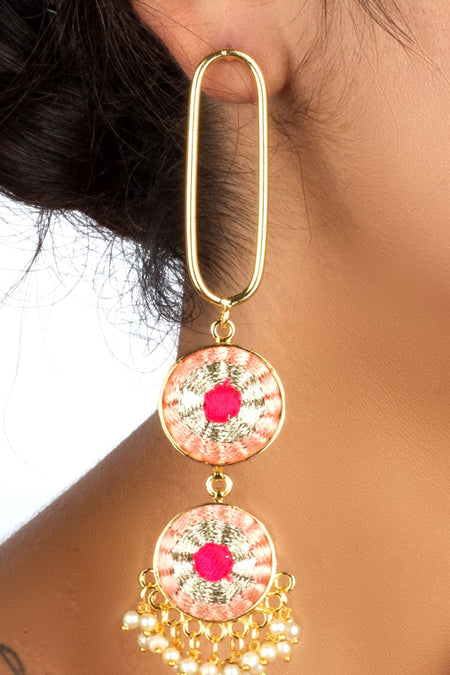 Peach Petal Cascade Danglers--3--image