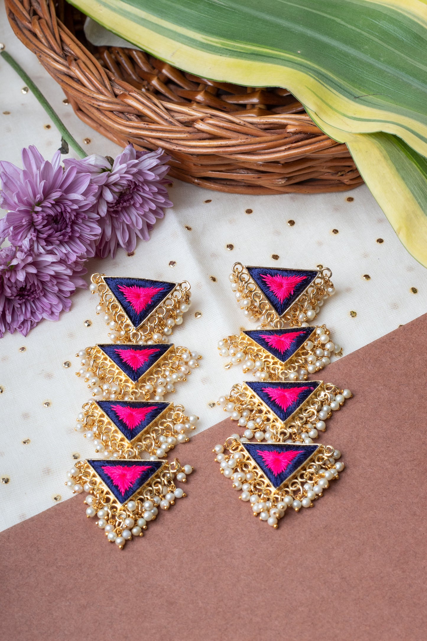 Twinkle Triangle Trail Danglers – Earrings from Bauble Bazaar
