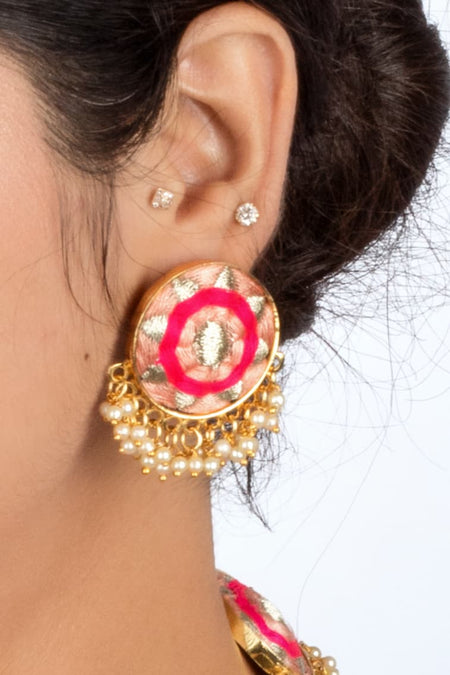 Coral Bloom Studs Earrings - Image 2