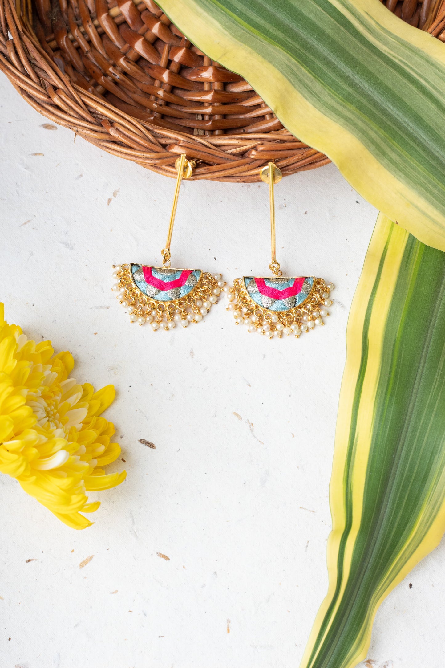 Celestial Rose Danglers – Earrings from Bauble Bazaar