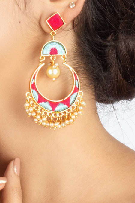 Blooming Pearl Chandbalis - Image 3