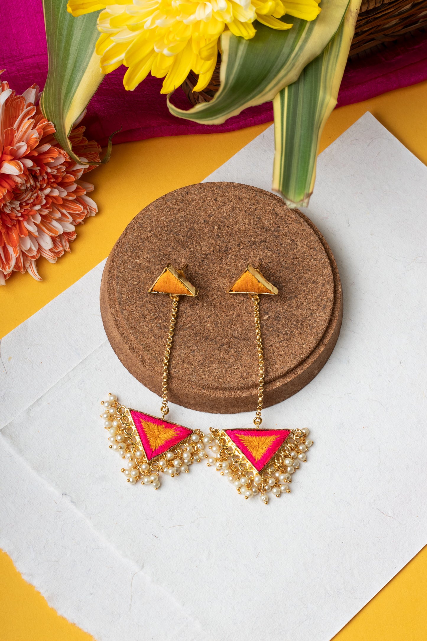 Tangerine Twirl Drops – Earrings from Bauble Bazaar