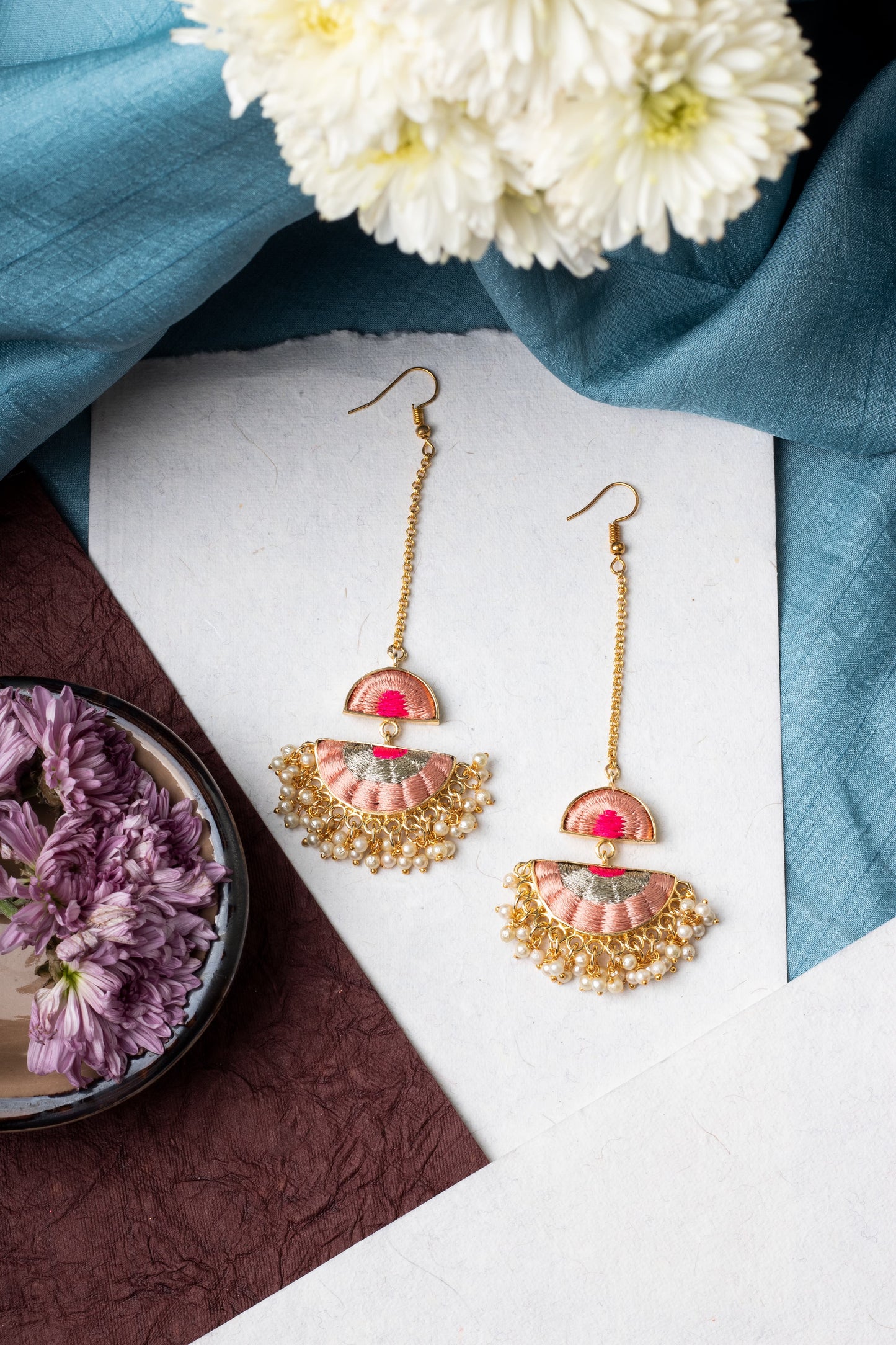 Blush Cascade Chandeliers – Earrings from Bauble Bazaar