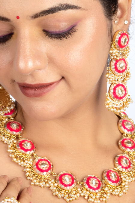 (Only Necklace) Aurora Peach Embroidery Necklace - Image 2