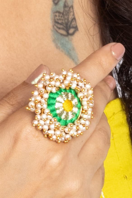 Zest Bloom Lime Green & Yellow Ring - Image 2