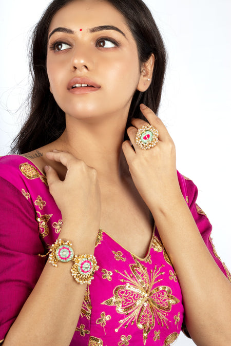 Blush Ice Embroidered Ring - Image 1