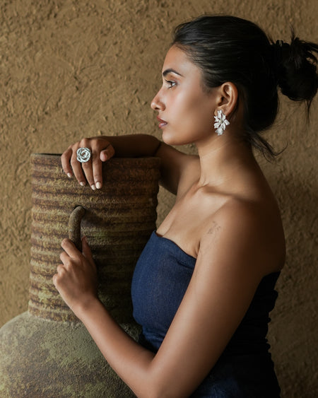Who’s She Stud Earrings - Silver - Image 3
