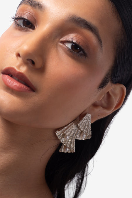 Five Miss Calls Statement Studs - Silver--1--image
