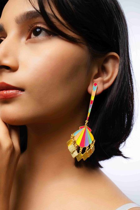 Island Escape Enamel Drop Earrings - Image 1