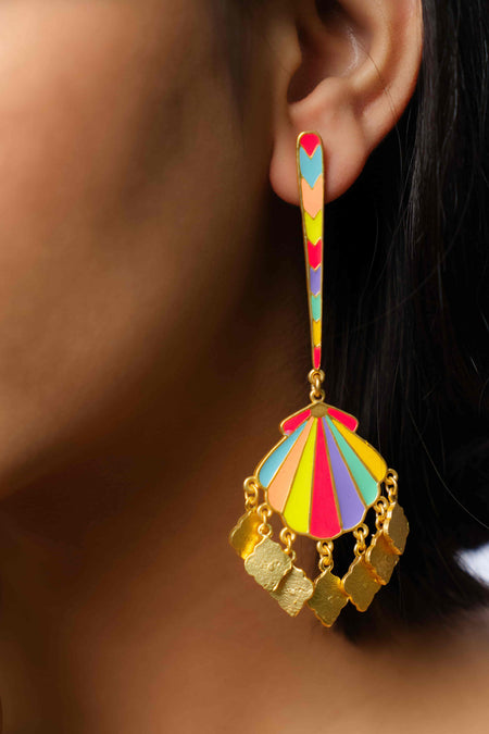 Island Escape Enamel Drop Earrings - Image 3