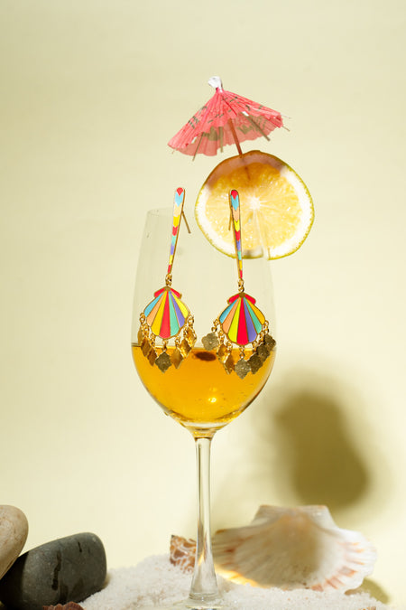 Island Escape Enamel Drop Earrings - Image 2