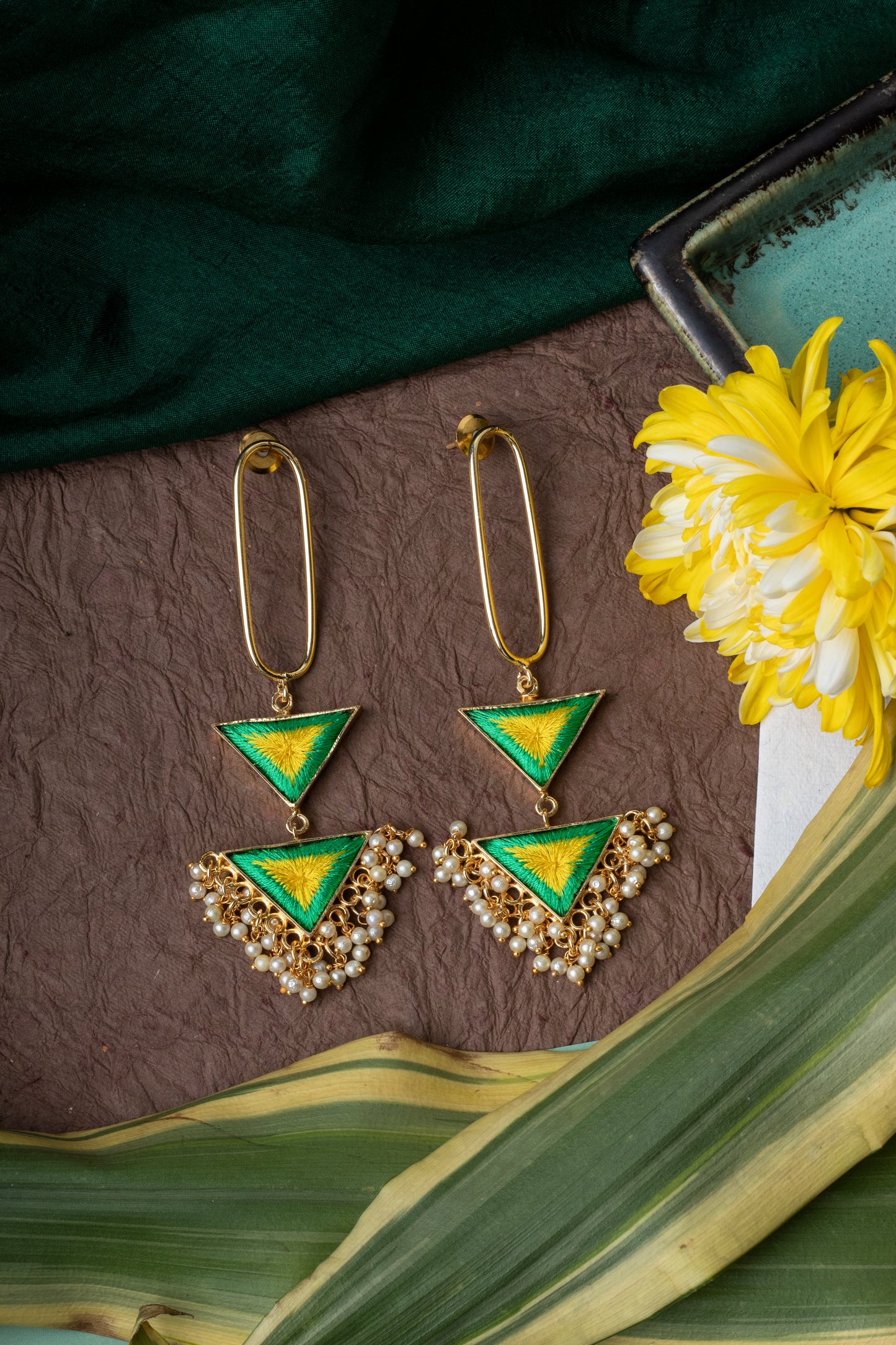 Lemon-Lime Tassel Danglers