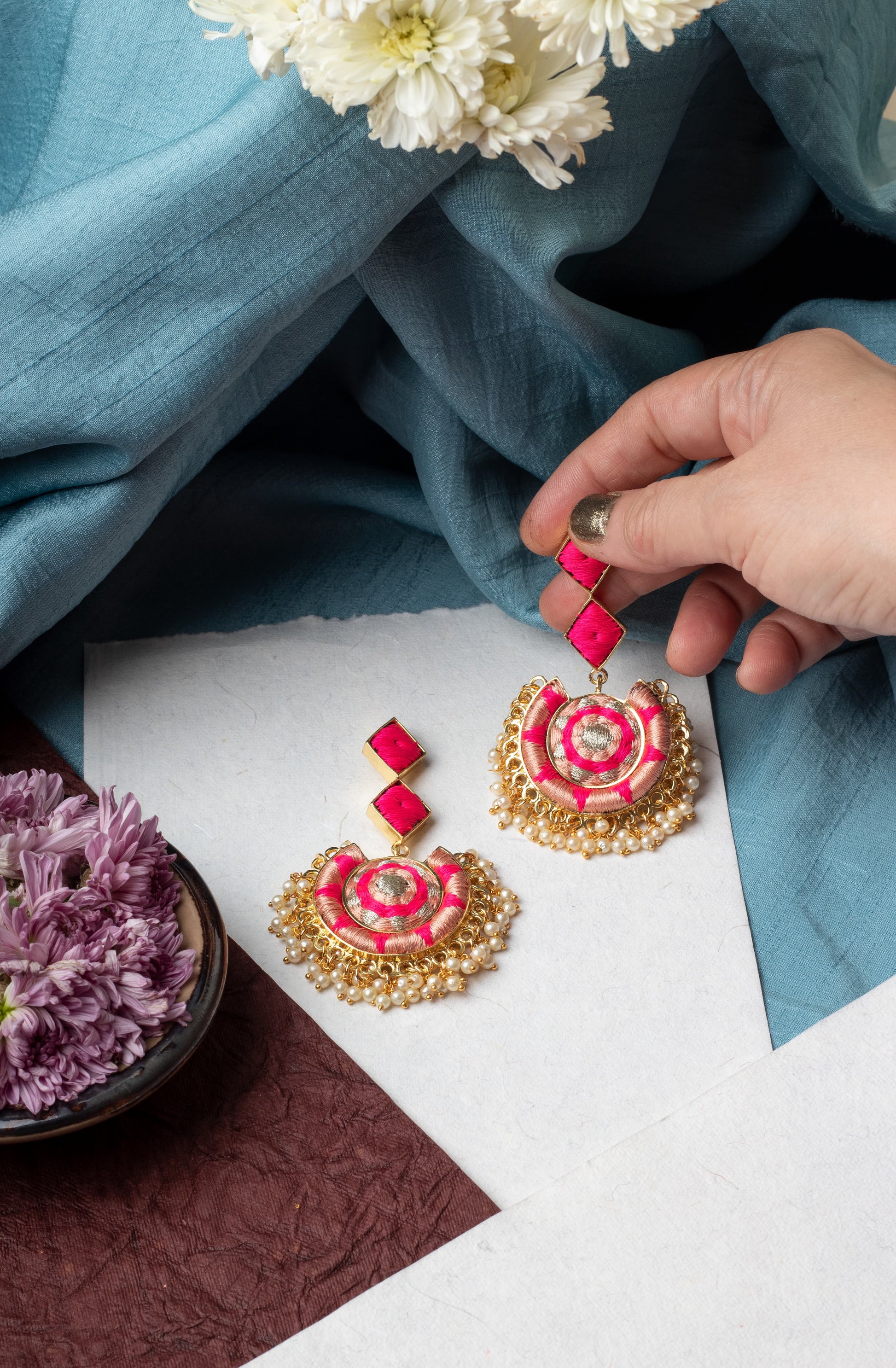 Pink Whisper Chandbaalis – Earrings from Bauble Bazaar