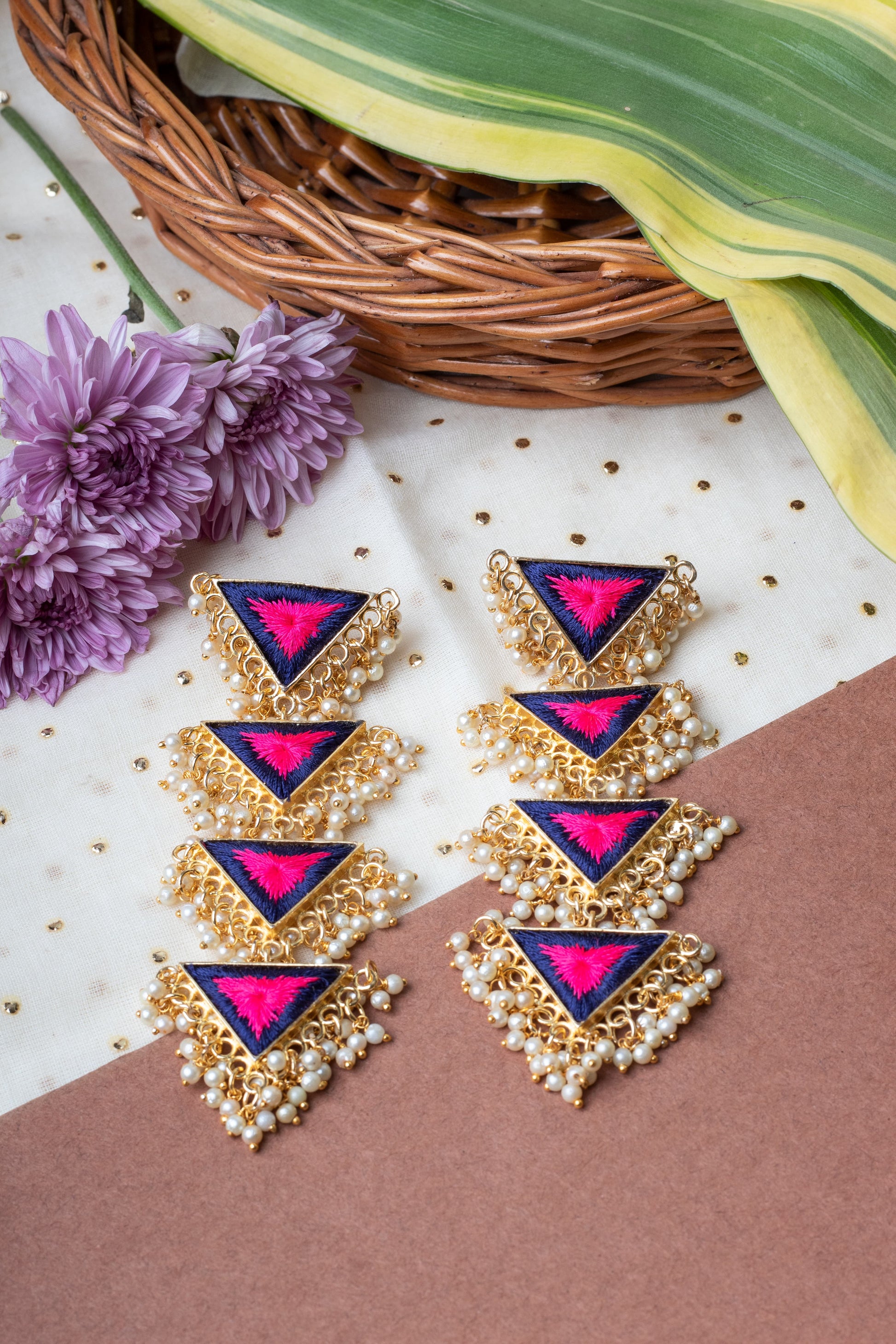 Twinkle  Triangle Trail Danglers – Earrings from Bauble Bazaar