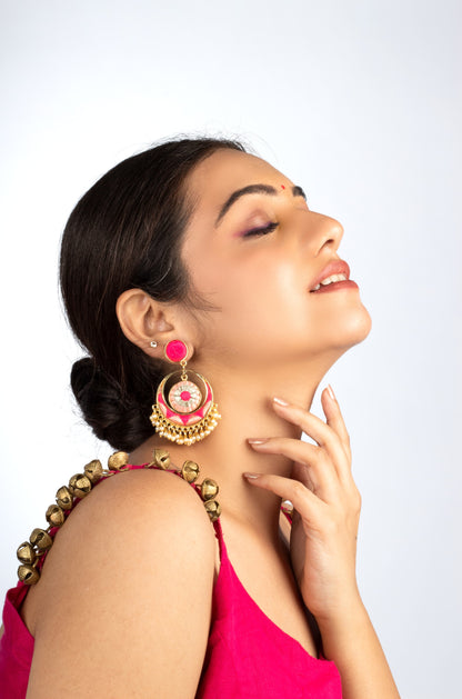 Peachy Radiance Chandbaali – Earrings from Bauble Bazaar