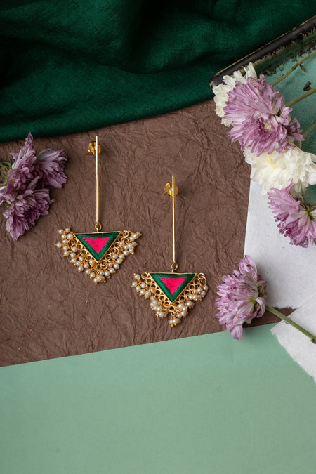 Verdant Blush Dangler Earrings----image