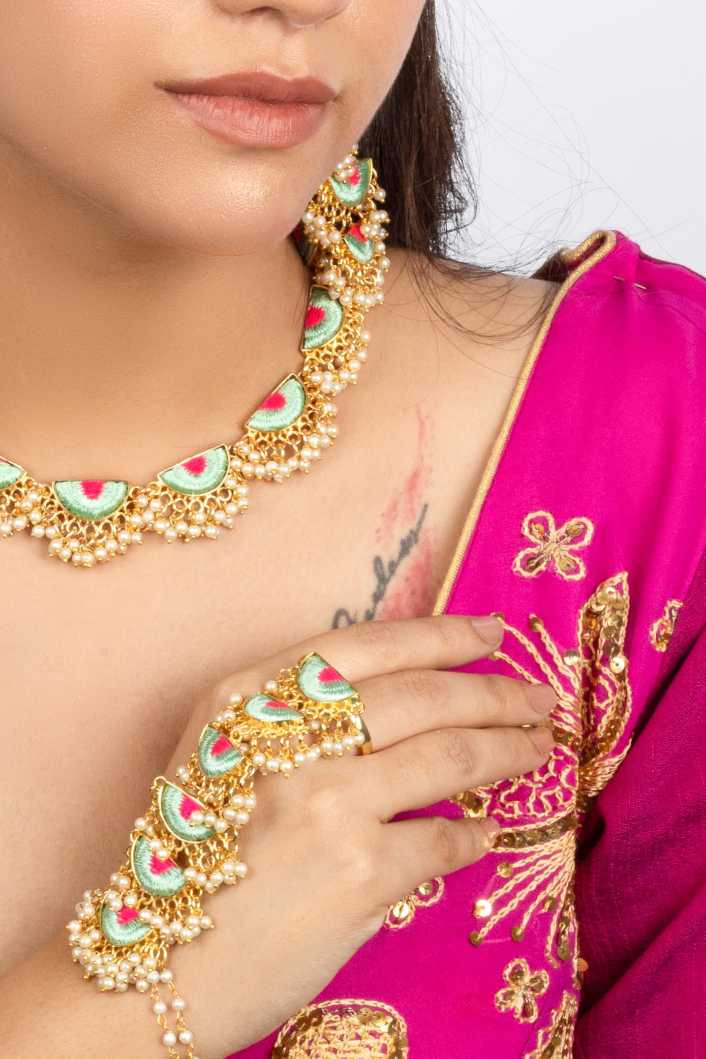 Mint Sparkle Haathphool – Haathphool from Bauble Bazaar