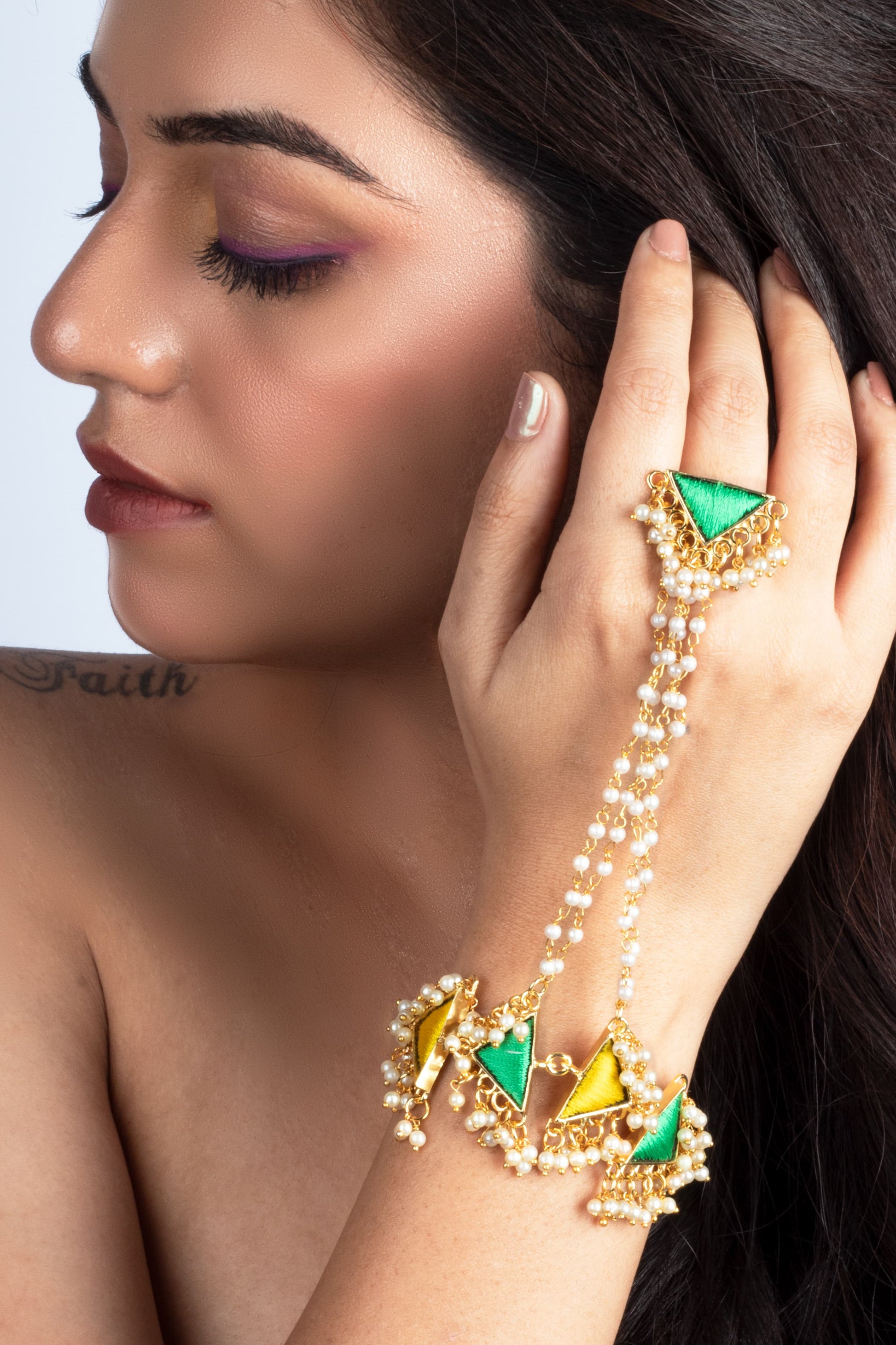 Lemon Charm Hand Harness – Haathphool from Bauble Bazaar