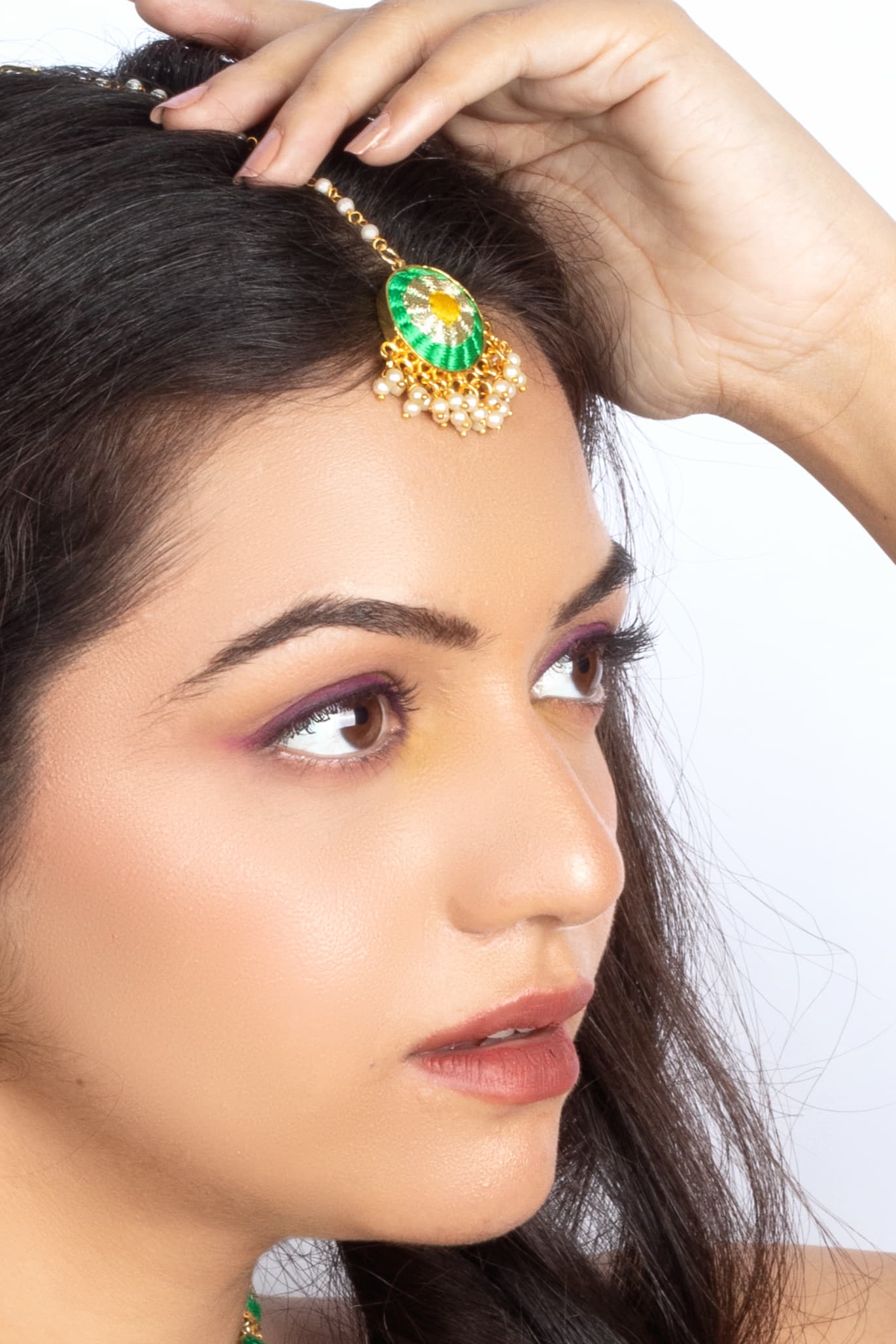 Lime Blossom Maang Tikka – Maangitkka from Bauble Bazaar