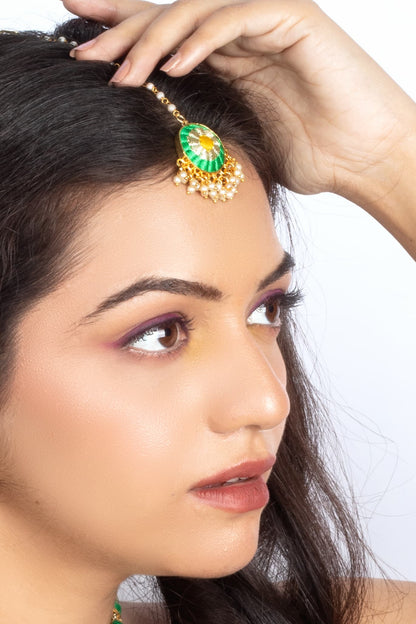 Lime Blossom Maang Tikka – Maangitkka from Bauble Bazaar