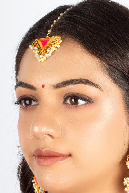 Golden Petal Maang Tikka – Maangtikka from Bauble Bazaar