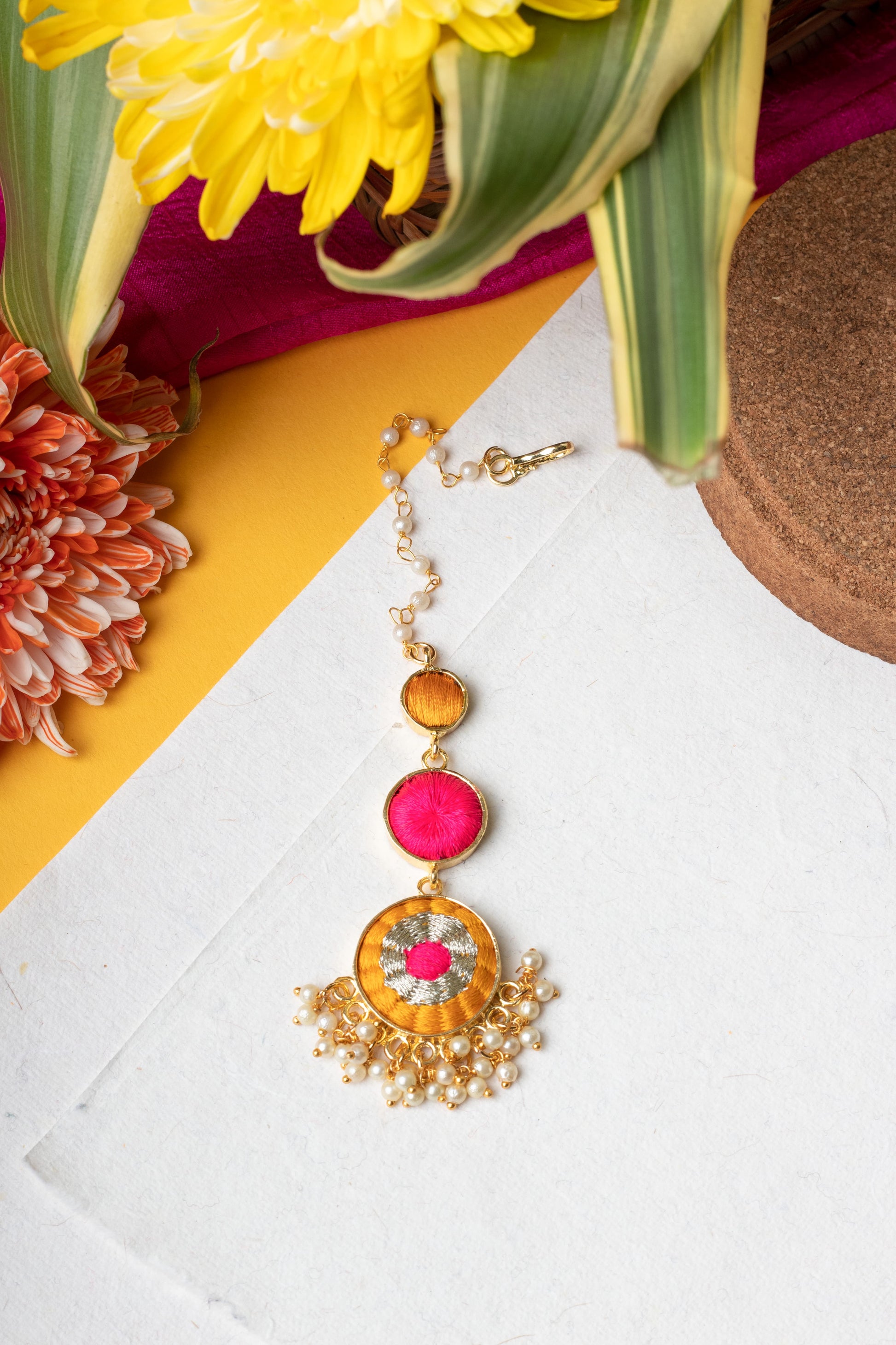 Saffron Dusk Maang Tikka – Maangtikka from Bauble Bazaar