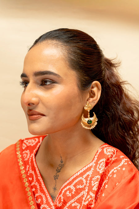 Vilambit Noor Chandbali Earrings - Image 2