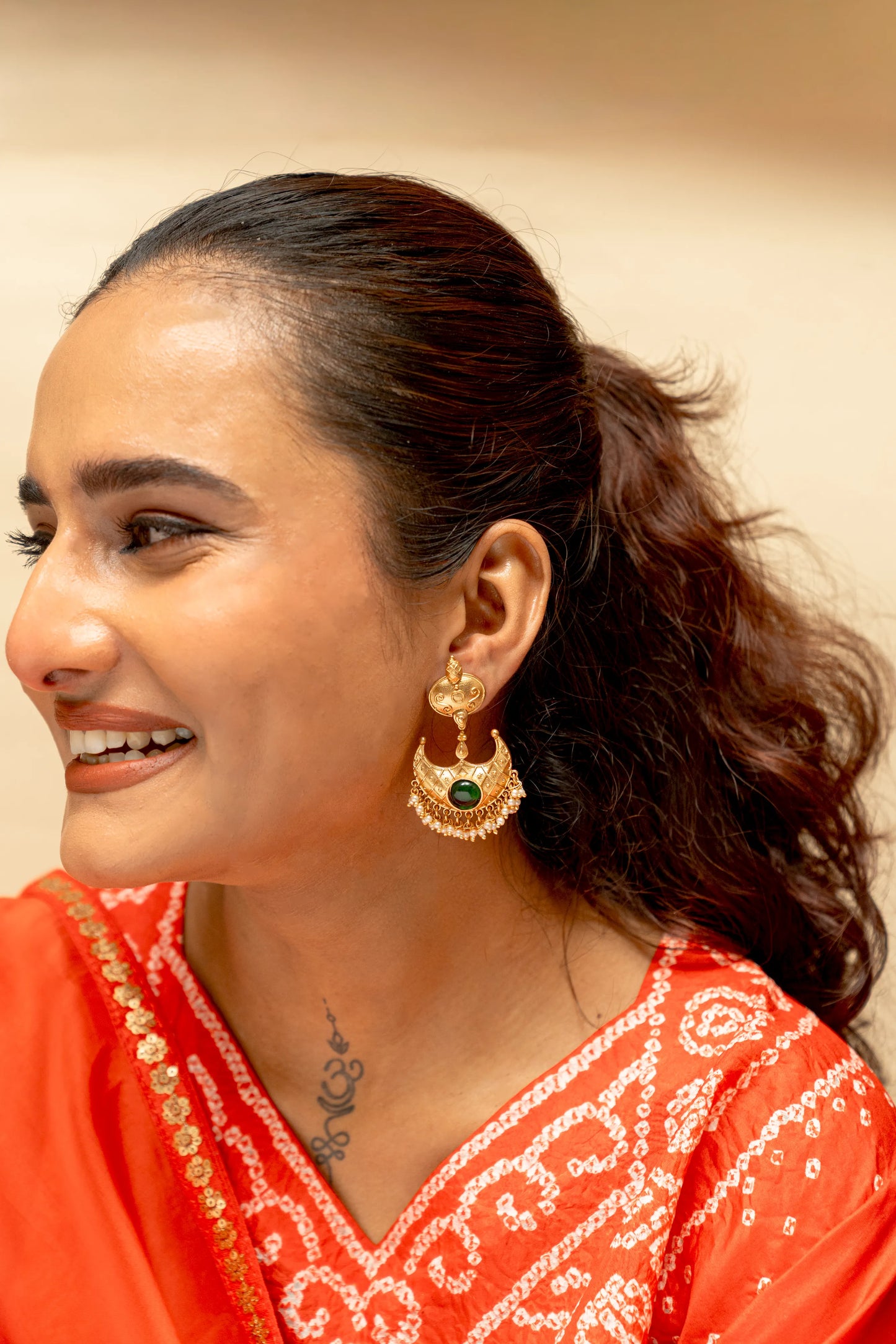 Vilambit Noor Chandbali Earrings