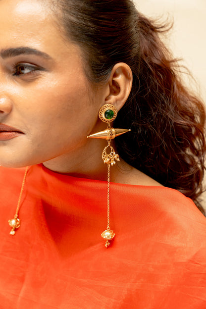 Teevra Rekha Long Statement Earrings
