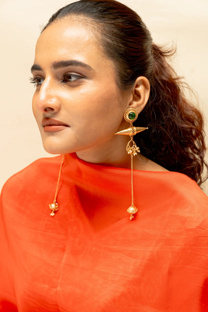 Teevra Rekha Long Statement Earrings