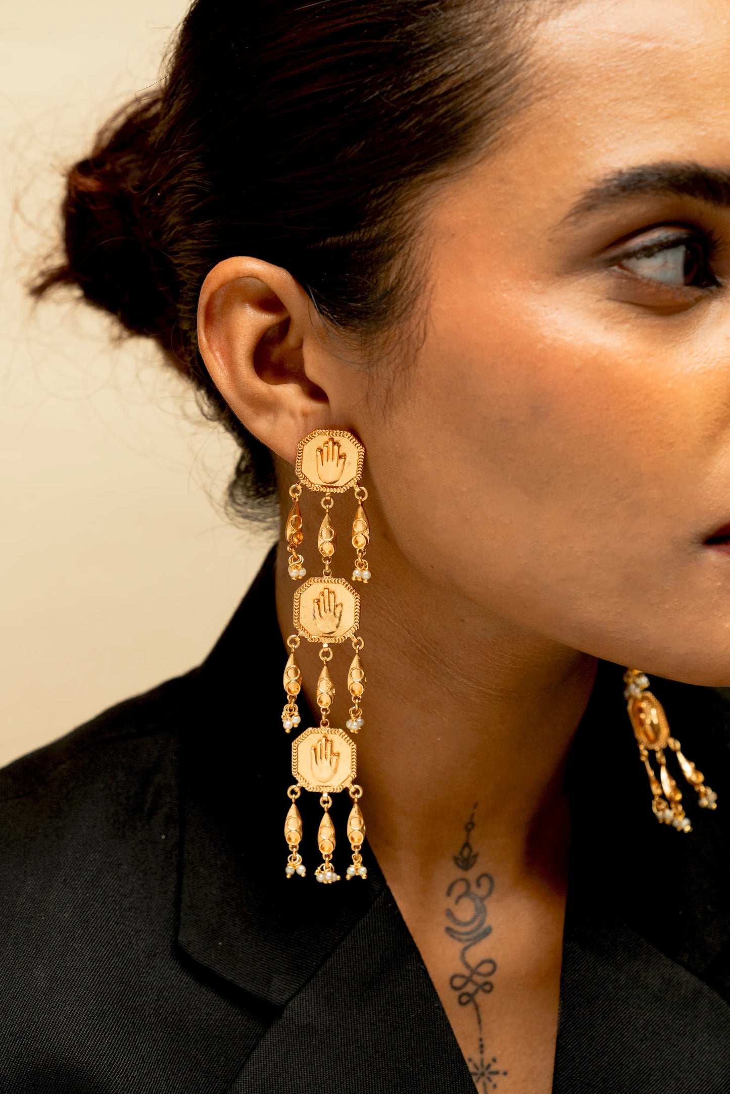 Angika Crest Panel Earrings