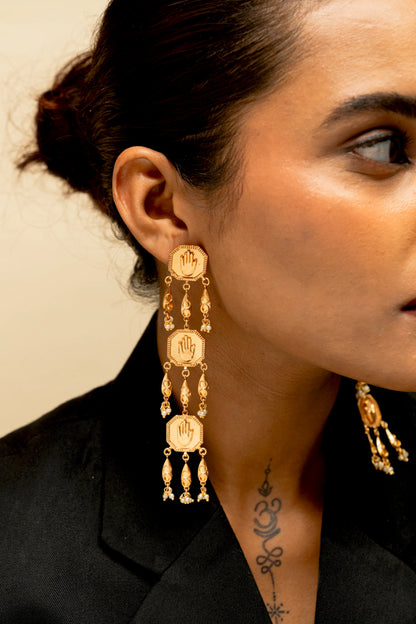 Angika Crest Panel Earrings