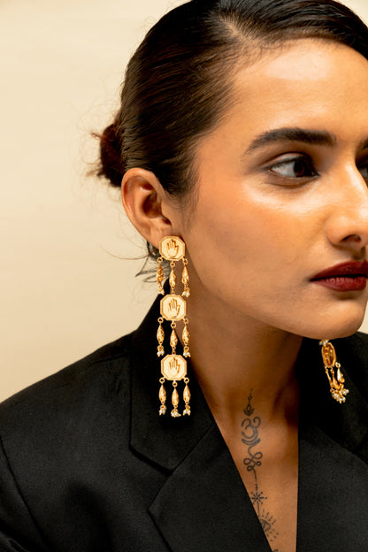 Angika Crest Panel Earrings
