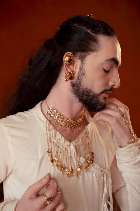 Nritya Leher Fringe Choker - Image 1