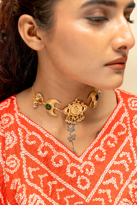 Abhinaya Crest Statement Necklace - Image 1