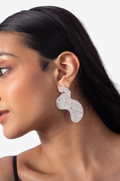 Martini Mode Stud Earrings - Silver