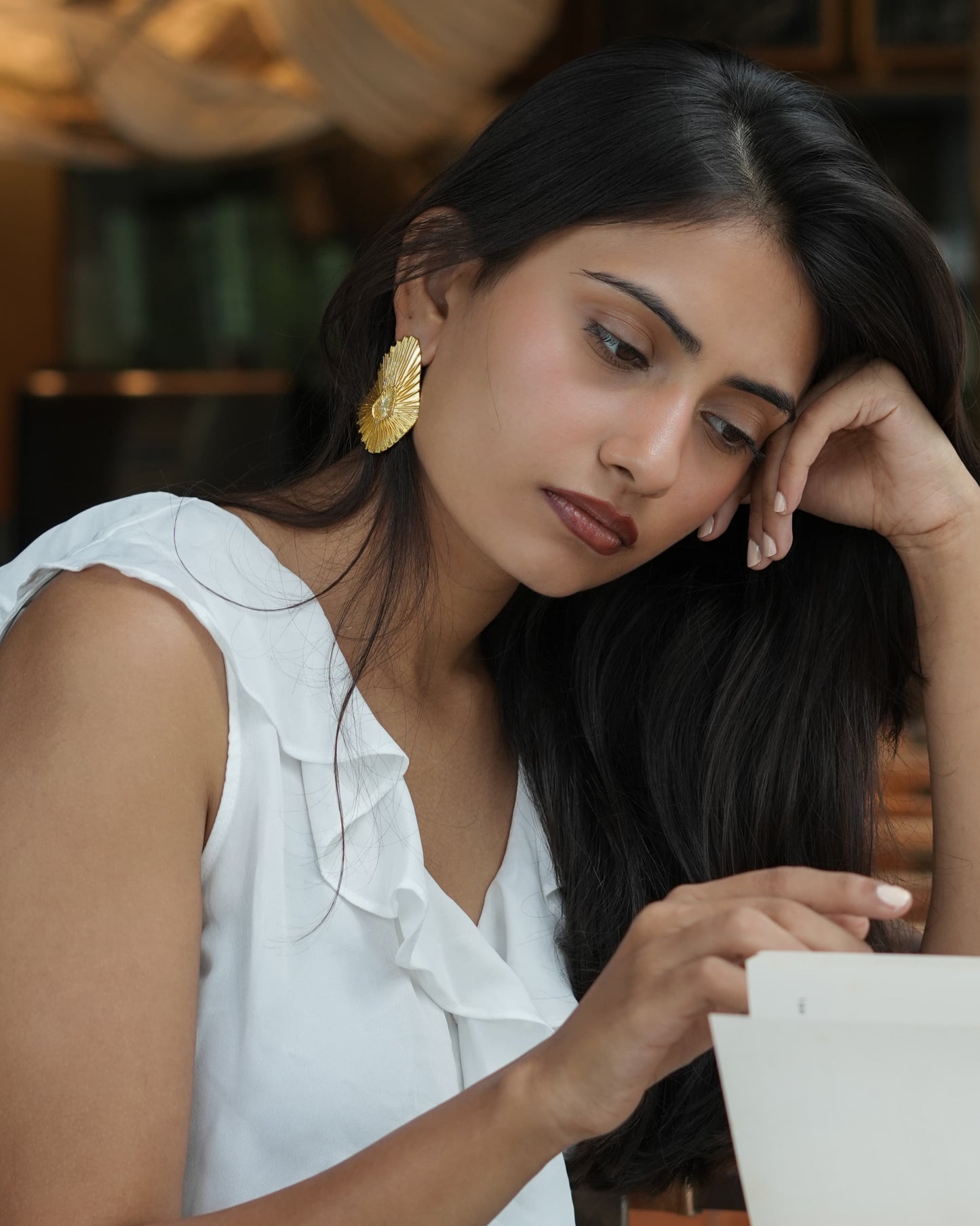Late Check-Out Stud Earrings - Gold – Earrings from Bauble Bazaar