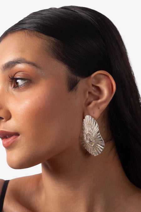 Late Check Out Stud Earrings - Silver--2--image