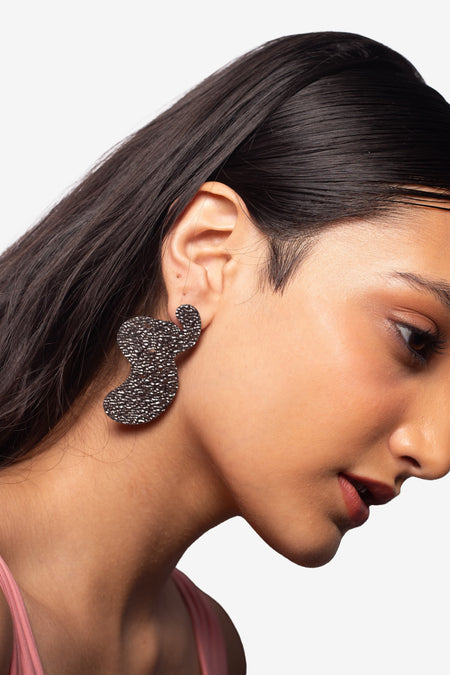 Martini Mode Stud Earrings - Black--3--image