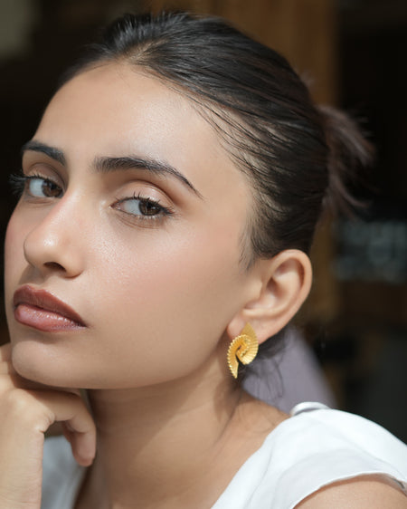 Champagne Glow Stud Earrings - Gold--2--image