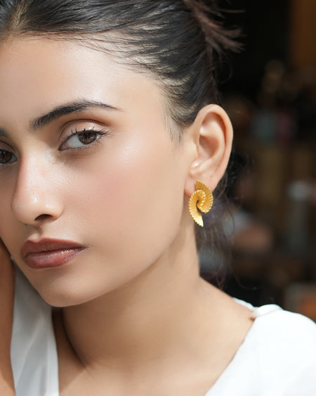 Champagne Glow Stud Earrings - Gold--1--image