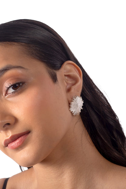 Swipe Right Stud Earrings - Silver – Earrings from Bauble Bazaar