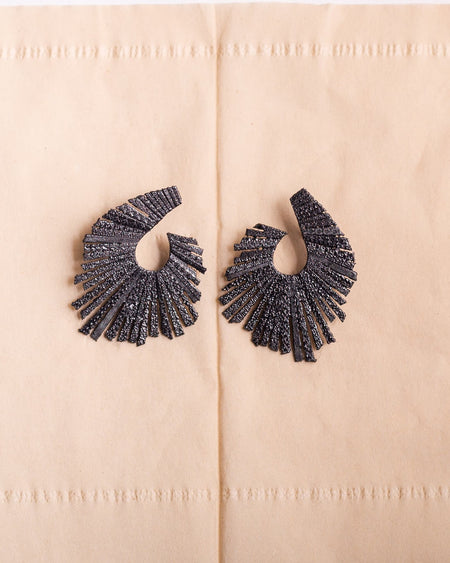 Talk of the Table Earrings - Black--1--image