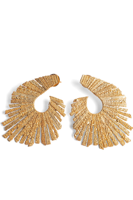 Talk of the Table Earrings - Gold--3--image