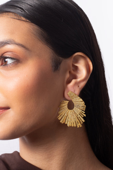 Talk of the Table Earrings - Gold--2--image