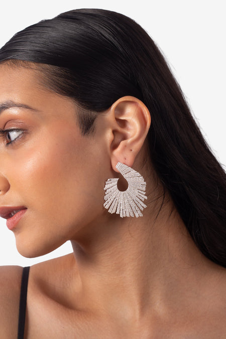 Talk of the Table Earrings - Silver--1--image