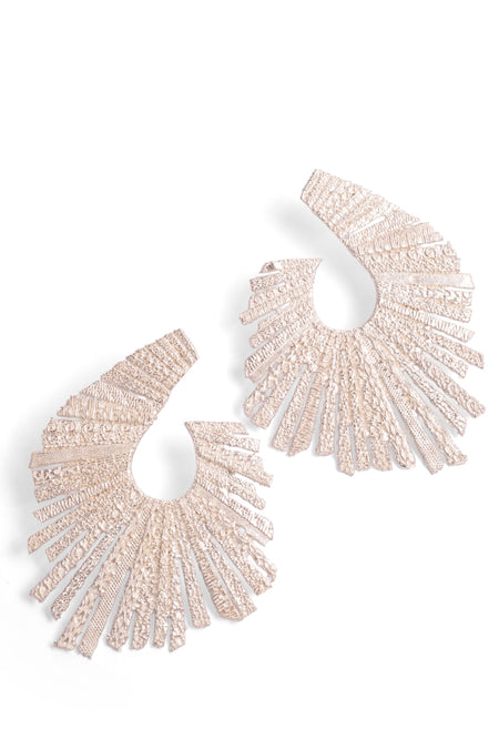 Talk of the Table Earrings - Silver--3--image